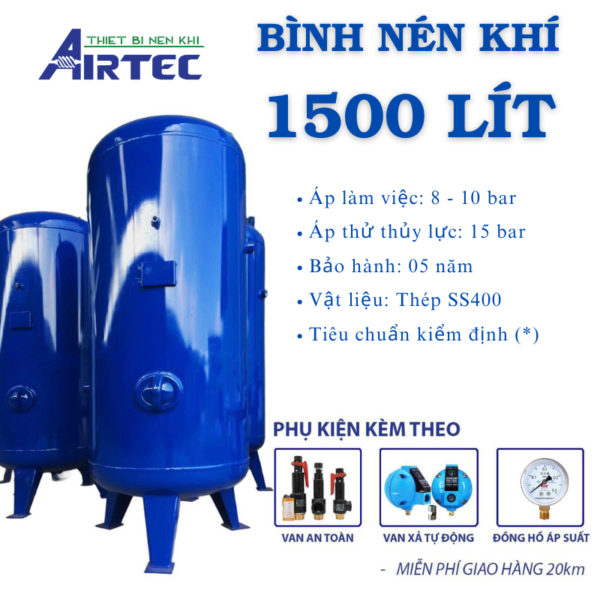 Bình chứa khí nén 1500l