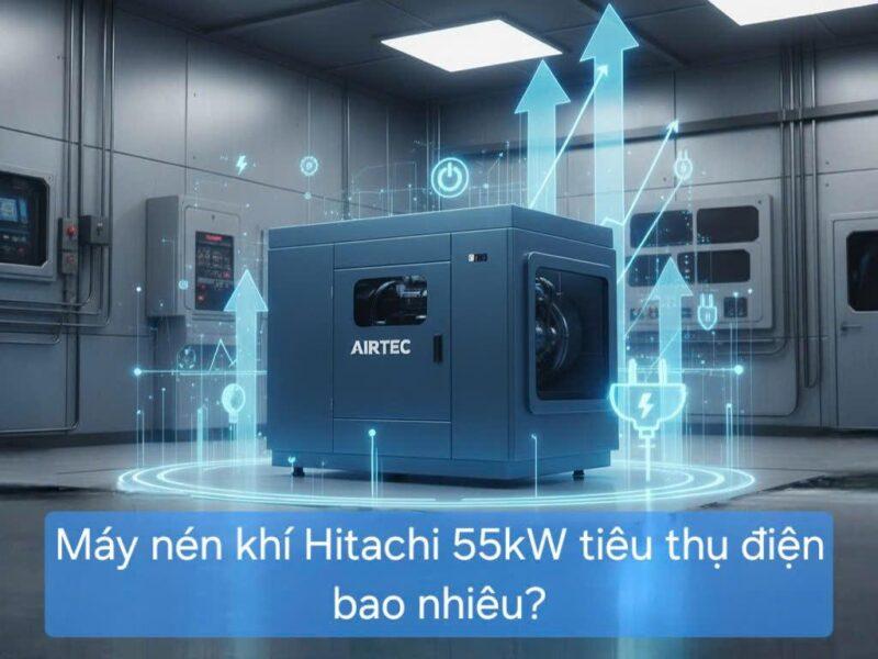 Máy nén khí Hitachi 55kW tiêu thụ điện bao nhiêu?