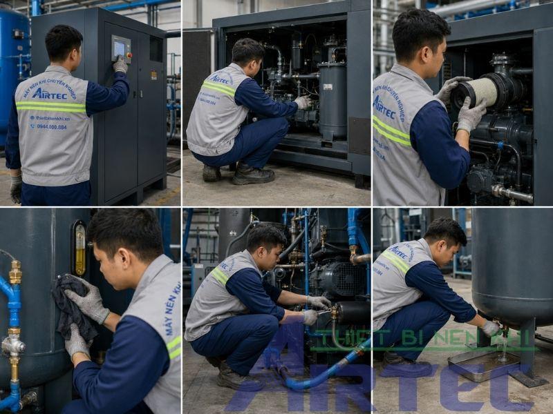 Quy trình bảo dưỡng máy nén khí 2 Quy trình bảo dưỡng máy nén khí